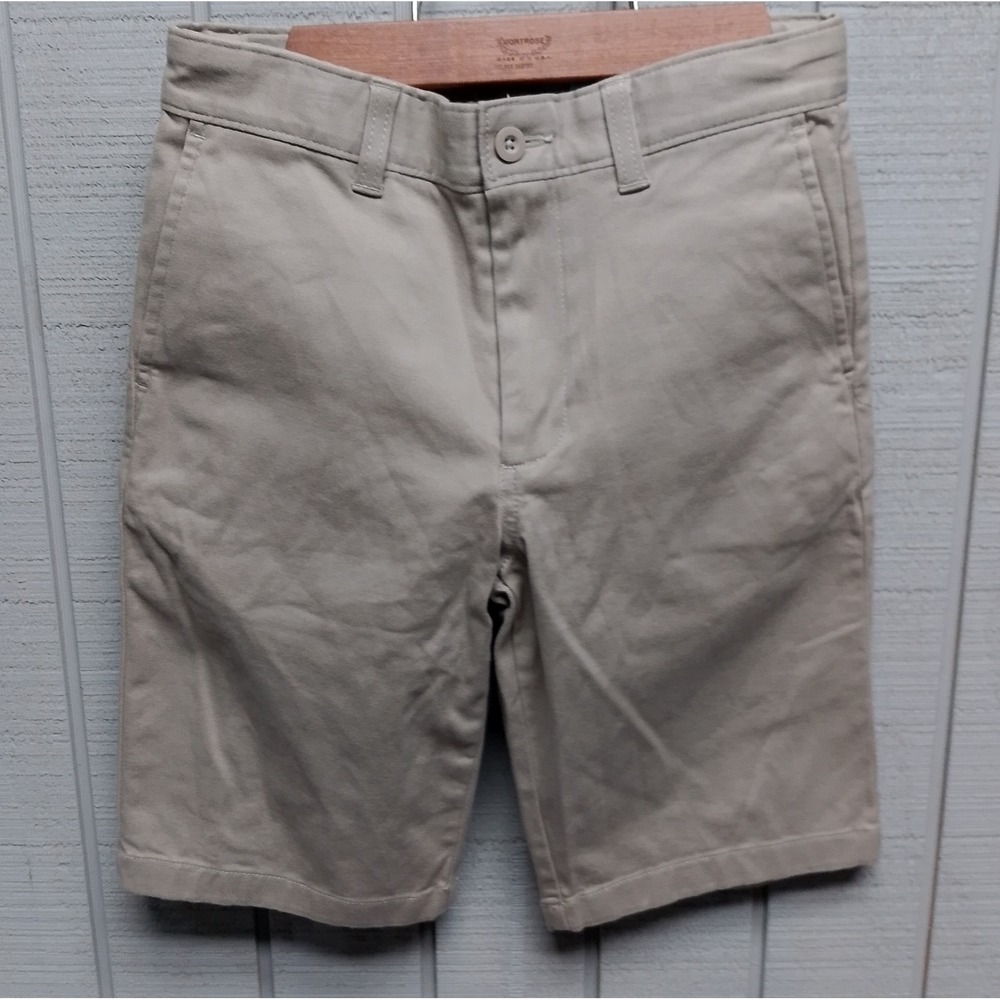 New Class Club Boys Size 12 Khaki Shorts Adjustable Waist Flat Front Uniform